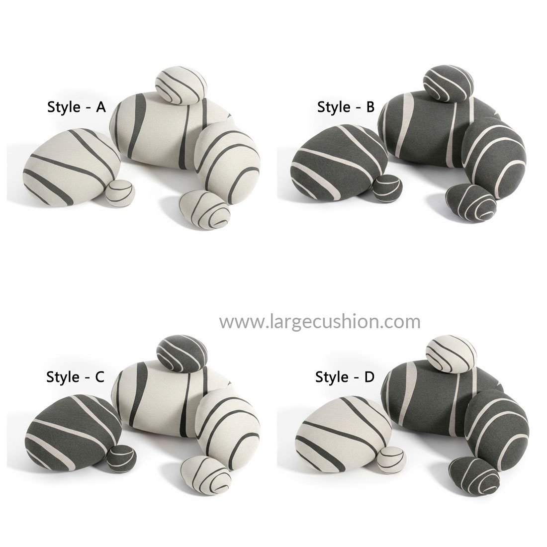 Neo-LivingStones Pebble Pillows Rock Pillows Pebble Cushions Set 5 Neo-LivingStones Pebble Pillows Rock Pillows Pebble Cushions Set - Image 5