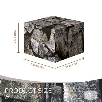 Contemporary Ottoman Cube Multi-Purpose Footstool and Seating Pouf (Stone Texture) 13 ottoman cube footstool seating pouf 07