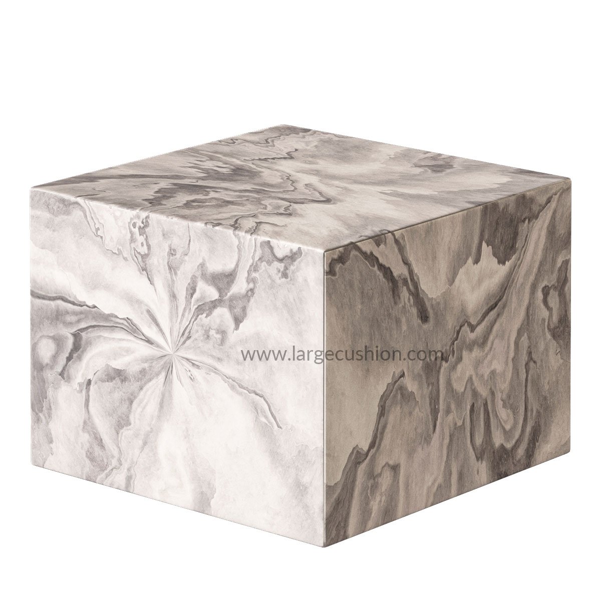 Contemporary Ottoman Cube Decorative Pouf Footrest For Home (White Marble) 1 Contemporary Ottoman Cube Decorative Pouf Footrest For Home (White Marble)