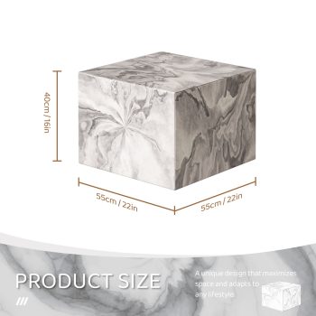 Contemporary Ottoman Cube Decorative Pouf Footrest For Home (White Marble) 13 ottoman cube pouf footrest 07