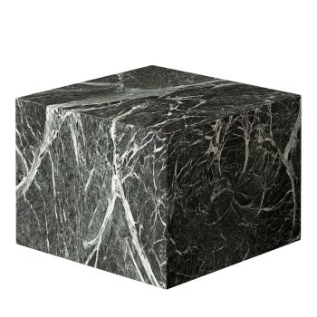 Stylish Pouf Ottoman Footrest - Multi-Functional & Marble Patterns (Dark Green Marble)