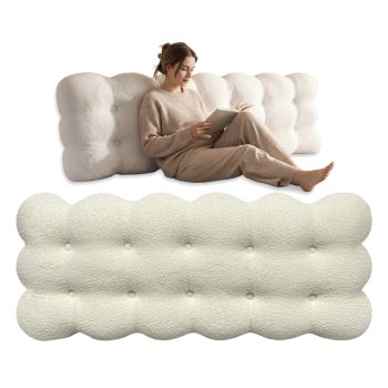 Large Reading Pillow for Bed, Sofa, Dorm - Upholstered Headboard Cushion