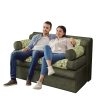 Vintage Floral Velvet Chenille Loveseat Sofa with Removable Pillows