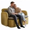 Modern Upholstered Loveseat Chair with Lumbar Support for Small Spaces