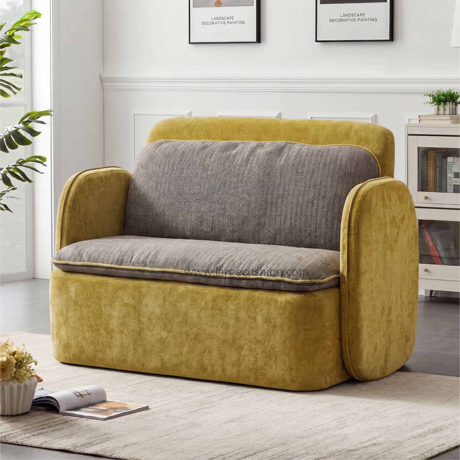 Modern Upholstered Loveseat Chair with Lumbar Support for Small Spaces 2 Modern Upholstered Loveseat Chair with Lumbar Support for Small Spaces - Image 2
