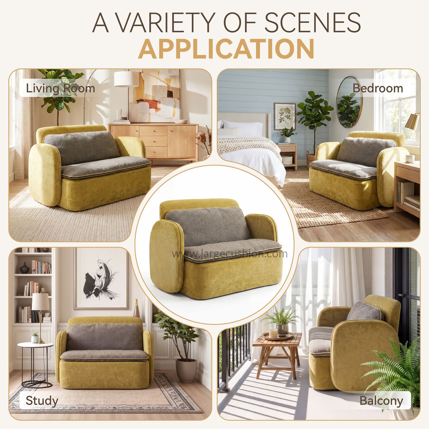 Modern Upholstered Loveseat Chair with Lumbar Support for Small Spaces 3 Modern Upholstered Loveseat Chair with Lumbar Support for Small Spaces - Image 3