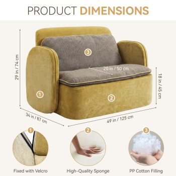 Modern Upholstered Loveseat Chair with Lumbar Support for Small Spaces 12 upholstered loveseat sofa chair 05