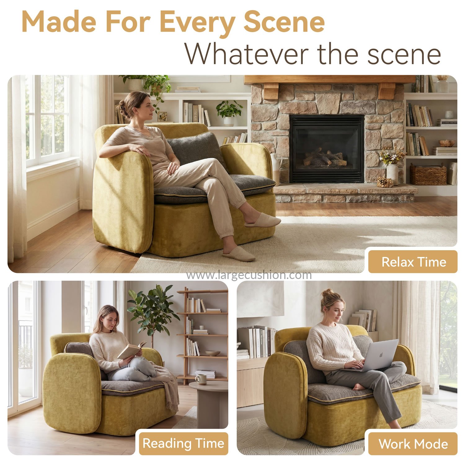 Modern Upholstered Loveseat Chair with Lumbar Support for Small Spaces 7 Modern Upholstered Loveseat Chair with Lumbar Support for Small Spaces - Image 7