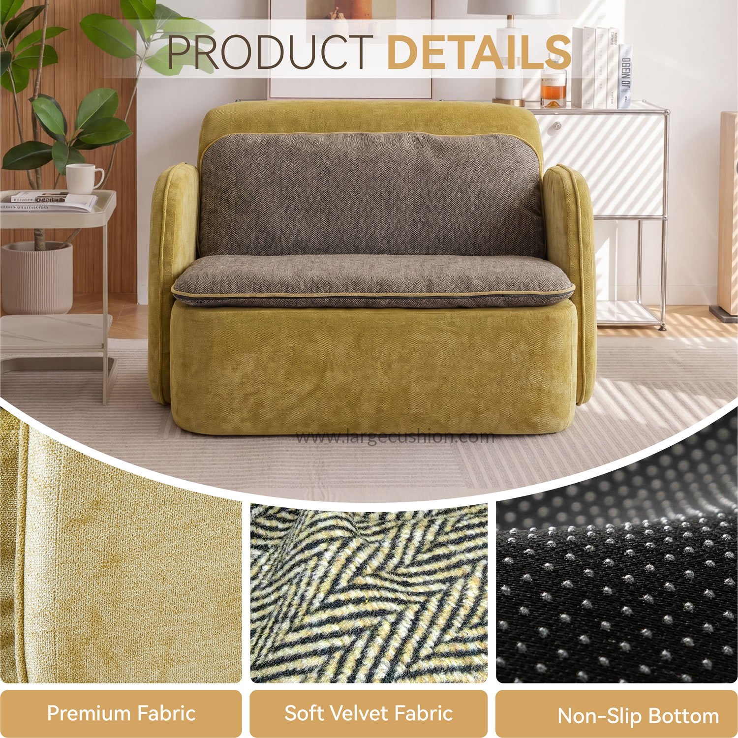 Modern Upholstered Loveseat Chair with Lumbar Support for Small Spaces 8 Modern Upholstered Loveseat Chair with Lumbar Support for Small Spaces - Image 8